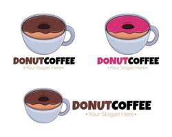illustrazione disegno vettoriale del modello di logo del caffè ciambella per la tua azienda o azienda