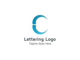 vettore libero del modello di progettazione del logo iniziale della lettera c creativa