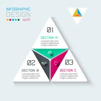 Infographics del triangolo su arte grafica vettoriale. vettore