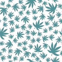 sfondo di foglie di marijuana. foglie verdi cannabis modello senza cuciture. vettore