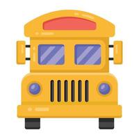 un'icona alla moda di scuolabus in design piatto vettore