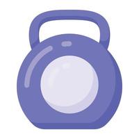 design piatto modificabile dell'icona del kettlebell vettore