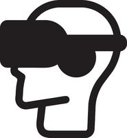 uomo che indossa il mondo astratto vr auricolare realtà virtuale con linee illustrazione vettoriale. vettore