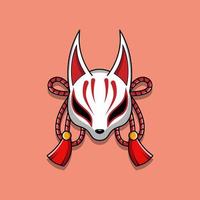 maschera giapponese kitsune, illustrazione vettoriale eps.10