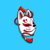 maschera giapponese kitsune, illustrazione vettoriale eps.10