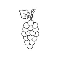 icona di contorno d'uva su sfondo bianco vettore