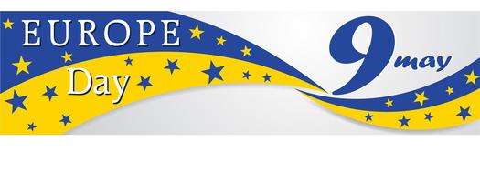 Giornata dell&#39;Europa. Festività annuali a maggio. È il nome di due giorni annuali di osservanza - il 5 maggio dal Consiglio d&#39;Europa e il 9 maggio dall&#39;Unione europea. Poster, carta, banner e sfondo. Vettore - Vektör