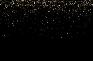 cascate scintillio dorato sparkle-bubbles particelle di champagne stelle sfondo nero felice anno nuovo concetto di vacanza. vettore