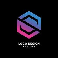 s logo design esagonale vettore