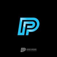 line art p lettera logo aziendale design vettore