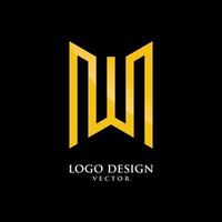 w lettera logo monogramma oro design vettore