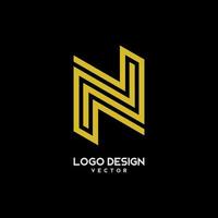 n line art logo design vettore