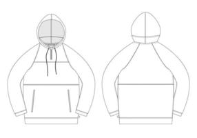 disegno tecnico giacca a vento. modello di design per biancheria intima unisex. vettore