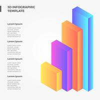 Raccolta di vettore della barra infografica 3d piana