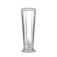 bicchiere di birra vuoto disegnato a mano. stile di incisione. vettore