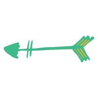 simbolo della freccia verde disegnato a mano. elemento etnico astratto. vettore