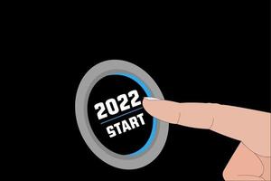 inizio 2022. Pulsante felice anno nuovo vettore