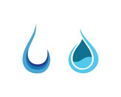 Goccia d&#39;acqua e foglia Logo Template vettoriale illustrazione