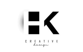 logo lettere hk con design dello spazio negativo. illustrazione vettoriale con tipografia geometrica.