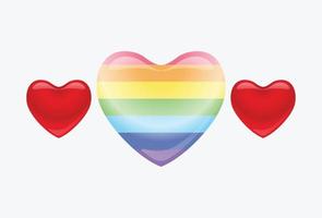 simbolo di amore di orgoglio del cuore arcobaleno lgbt vettore