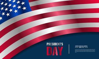 modello della bandiera di pubblicità di promozione delle vendite del fondo del giorno del presidente con il disegno della bandiera americana vettore