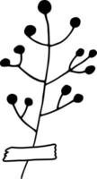 foglie astratte incollate con l'icona del nastro. scarabocchio disegnato a mano. , scandinavo, nordico, minimalismo, monocromatico. pianta, erbario, scrapbooking. vettore