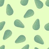 modello semplice senza cuciture isolato con forme di avocado. forme di frutta verde pastello chiaro su sfondo bianco. vettore