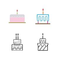 logo della torta di compleanno vettore