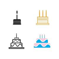 logo della torta di compleanno vettore
