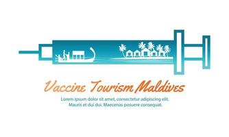 arte di viaggio concettuale del turismo vaccinale delle maldive vettore