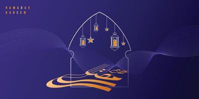 ramadan kareem con sfondo viola design.viola sfondo astratto. vettore
