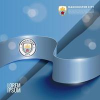 bandiera del club di Manchester City. disegni di biglietti di auguri, striscioni, disegni di volantini vettore