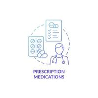 icona del concetto di gradiente blu dei farmaci da prescrizione. illustrazione della linea sottile dell'idea astratta del trattamento della polmonite. cura delle malattie infettive. farmaci. disegno a colori di contorno isolato vettoriale