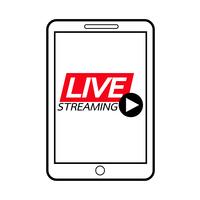 Disegno di vettore del segno online di Live Streaming