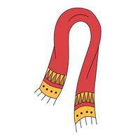 sciarpa colorata in stile cartone animato. illustrazione vettoriale isolato su sfondo bianco
