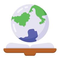 globo con opuscolo, disegno vettoriale di educazione globale