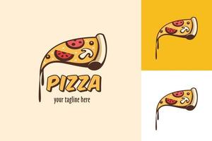 illustrazione vettoriale di pizza. logo della pizza italiana. in stile cartone animato.