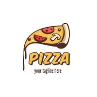 illustrazione vettoriale di pizza. logo della pizza italiana. in stile cartone animato.