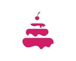 cibo modello di torta logo ilustration vettoriale