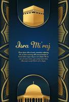 isra miraj design con illustrtaion vettore moschea d'oro