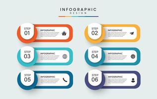 progettazione del modello di infografica del processo di timeline di affari di passaggi con le icone vettore