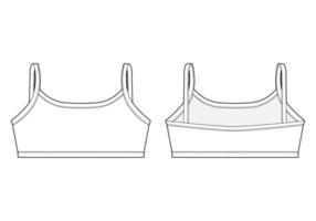 disegno tecnico reggiseno per ragazza. modello di design per biancheria intima da donna. vettore