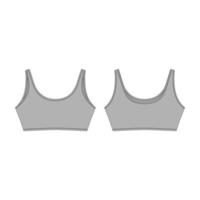 top corto con disegno tecnico in colore grigio. reggiseno sportivo isolato. vestiti casual per ragazze. modello di progettazione di biancheria intima di yoga. vettore