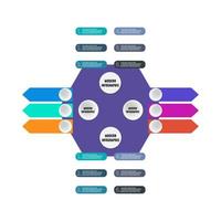 infografica vettoriale, design del modello. concetto di business, infografica con opzione numero 6, passaggio o processo. elementi infografici per diagrammi di processo di layout, parti, grafici, infografiche vettore