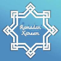 ramadan kareem illustrazione vettoriale arte con geometrica islamica, luna e moschea su sfondo blu