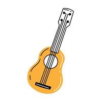 ukulele in carino stile doodle. illustrazione vettoriale di chitarra strumento musicale isolato su sfondo bianco.