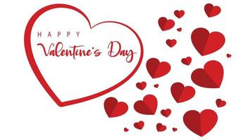 felice San Valentino sfondo design con forme d'amore in stile papercut vettore
