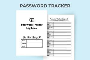 interno del diario del tracker password. registro di monitoraggio della password del sito web. informazioni sul sito Web e password interna del taccuino. interno del diario. interno del taccuino del tracker password. vettore