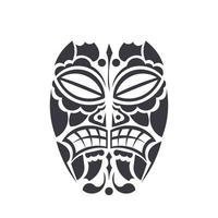 maschera tatuaggio con occhi chiusi in stile polinesiano. modelli tribali maori. isolato. illustrazione vettoriale. vettore