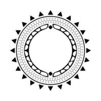 disegno vettoriale in stile tatuaggio mandala hawaiano polinesiano. motivo boho rotondo tribale ispirato all'arte geometrica tradizionale. vettore.